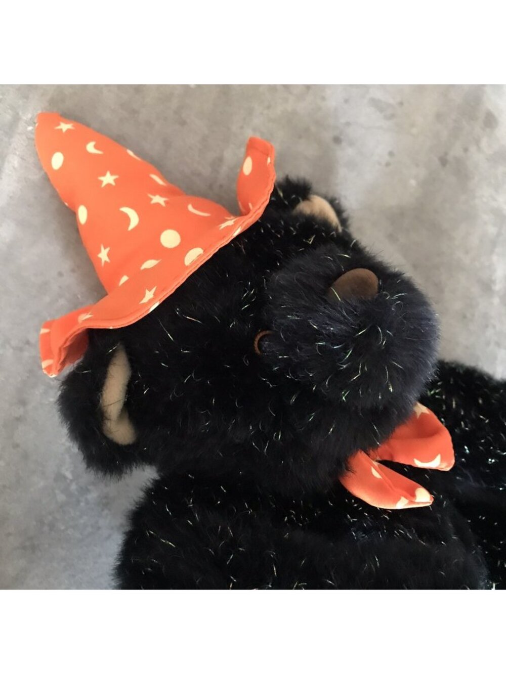 Halloween Teddy Bear Black Witch Moon Stars Plush Celestial Stuffed Animal Toy